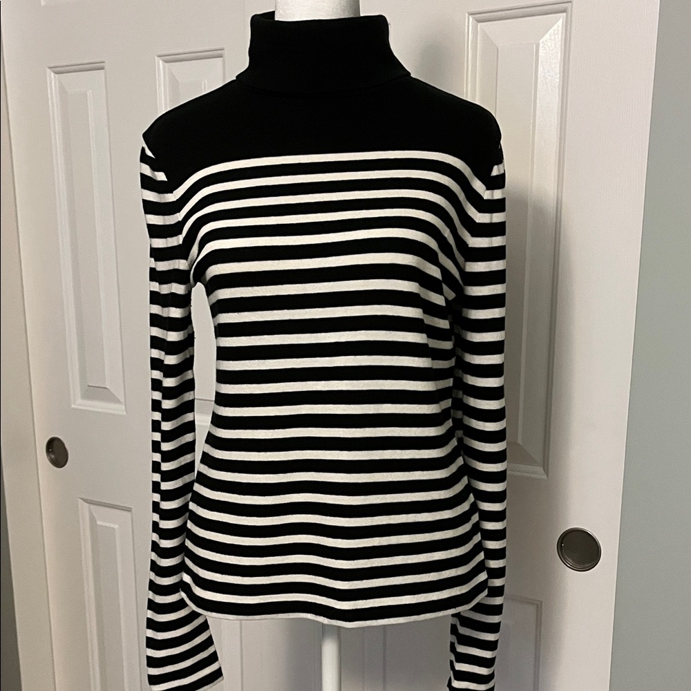 J. Crew Striped Turtleneck